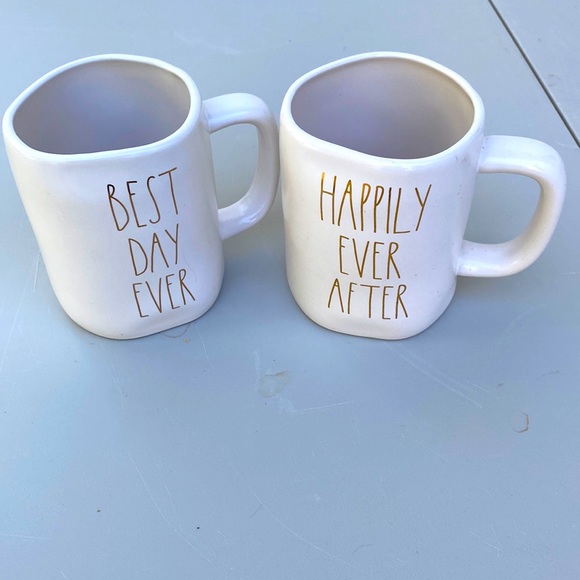RAE DUNN Mugs {HAPPILY EVER AFTER} {BEST DAY EVER} - Picture 3 of 3